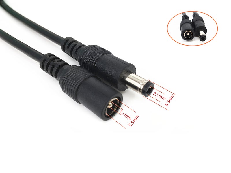 HUALAND dc Inline Switch Manual Inline DC Power Switch Extension Cable Male to Female 5.5mm x 2.1mm Barrel for LED Strip 5050 3528 2835, Light and Other Low Voltage Applica tions 30cm/11.81inch - Image 4